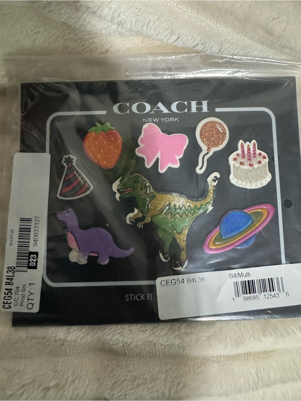 COACH rexy 10th birthday Sticker Pack - NEW